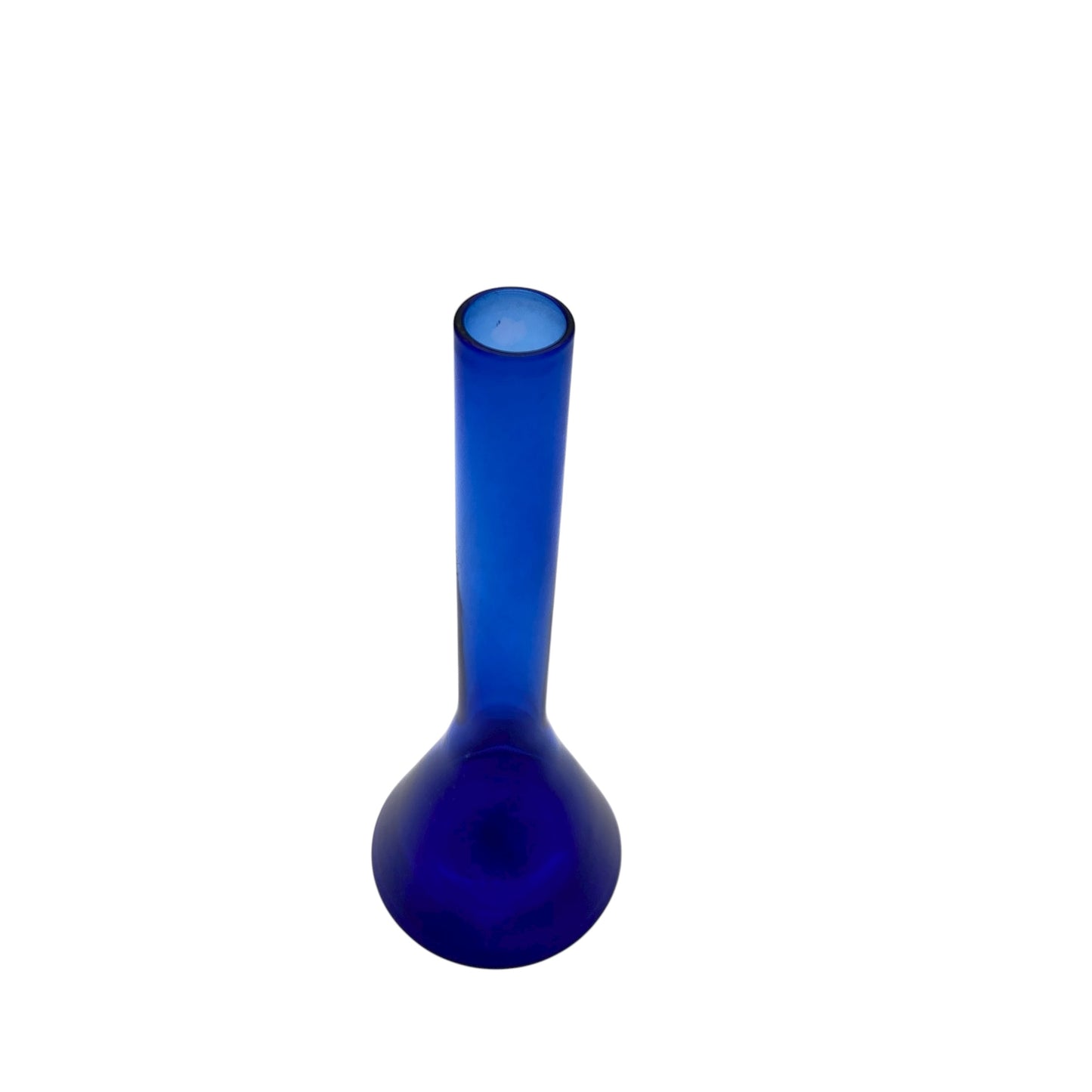 Mid Century Solifleur Vase blau Glasvase 60er 70er Jahre Deko aus Glas