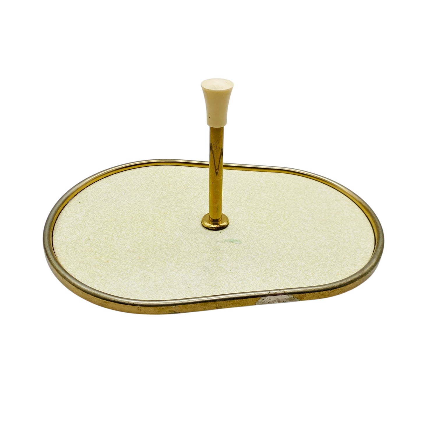 Mid Century Tablett für Schnapsgläser Dekoration 50er 60er Jahre Hausbar Messing beige