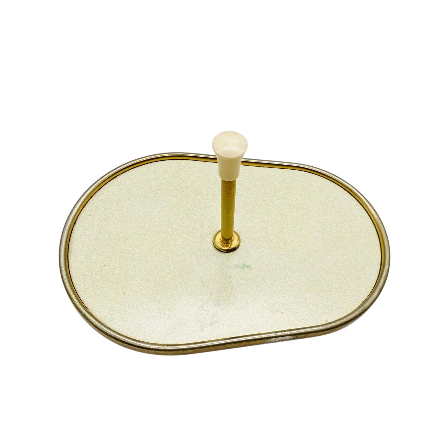 Mid Century Tablett für Schnapsgläser Dekoration 50er 60er Jahre Hausbar Messing beige