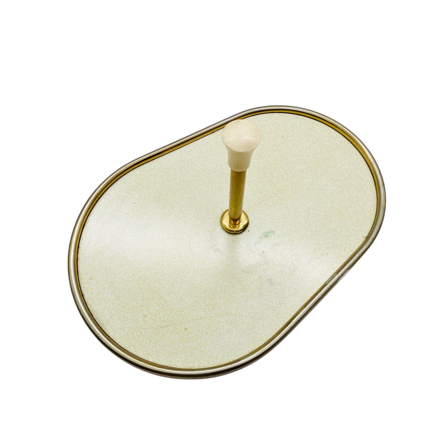 Mid Century Tablett für Schnapsgläser Dekoration 50er 60er Jahre Hausbar Messing beige