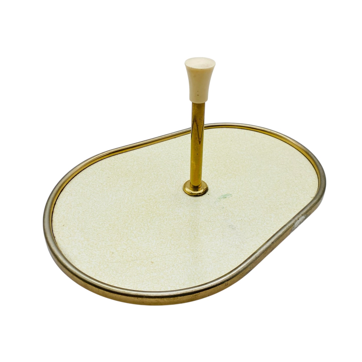Mid Century Tablett für Schnapsgläser Dekoration 50er 60er Jahre Hausbar Messing beige