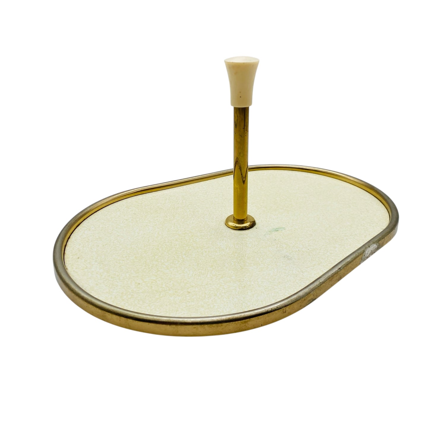 Mid Century Tablett für Schnapsgläser Dekoration 50er 60er Jahre Hausbar Messing beige