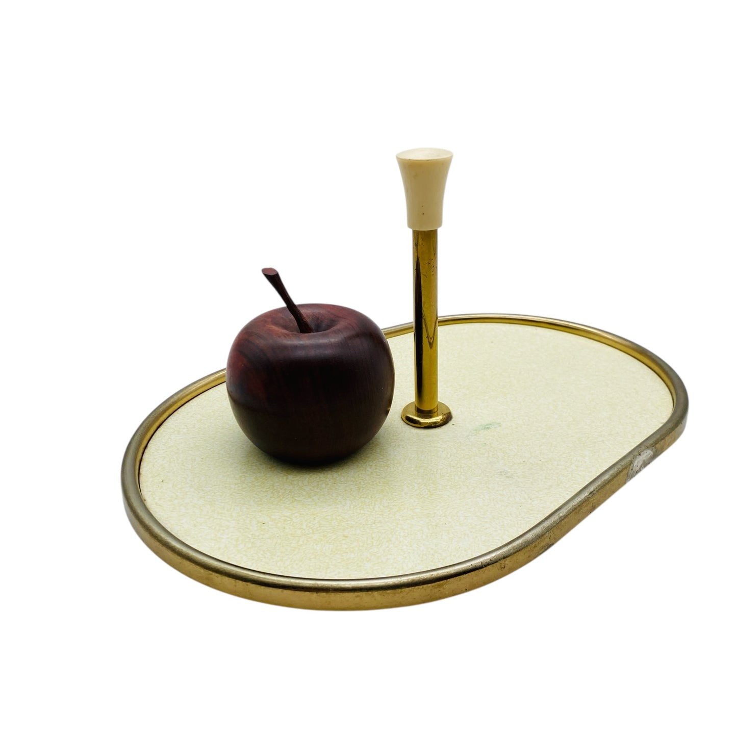 Mid Century Tablett für Schnapsgläser Dekoration 50er 60er Jahre Hausbar Messing beige