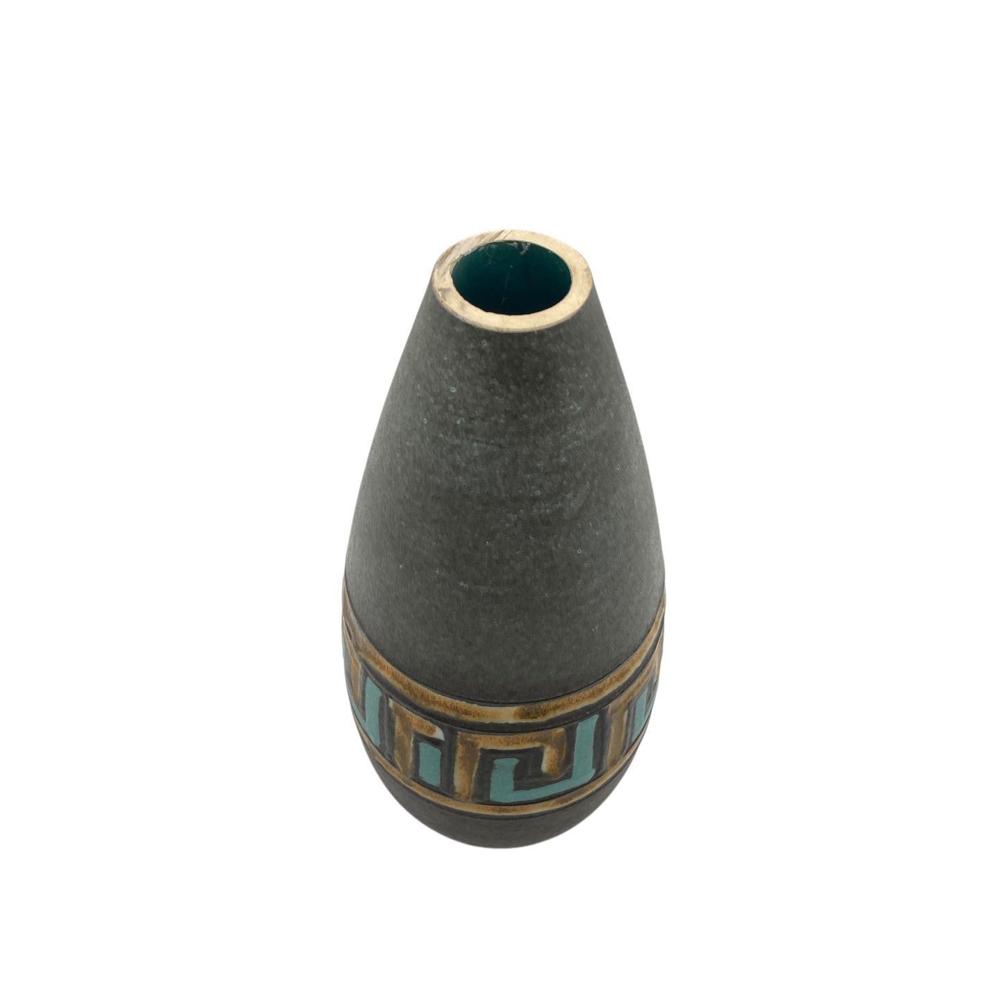 Mid Century Vase 50er 60er Jahre Nr 488/26 braun türkis Ornament Deko