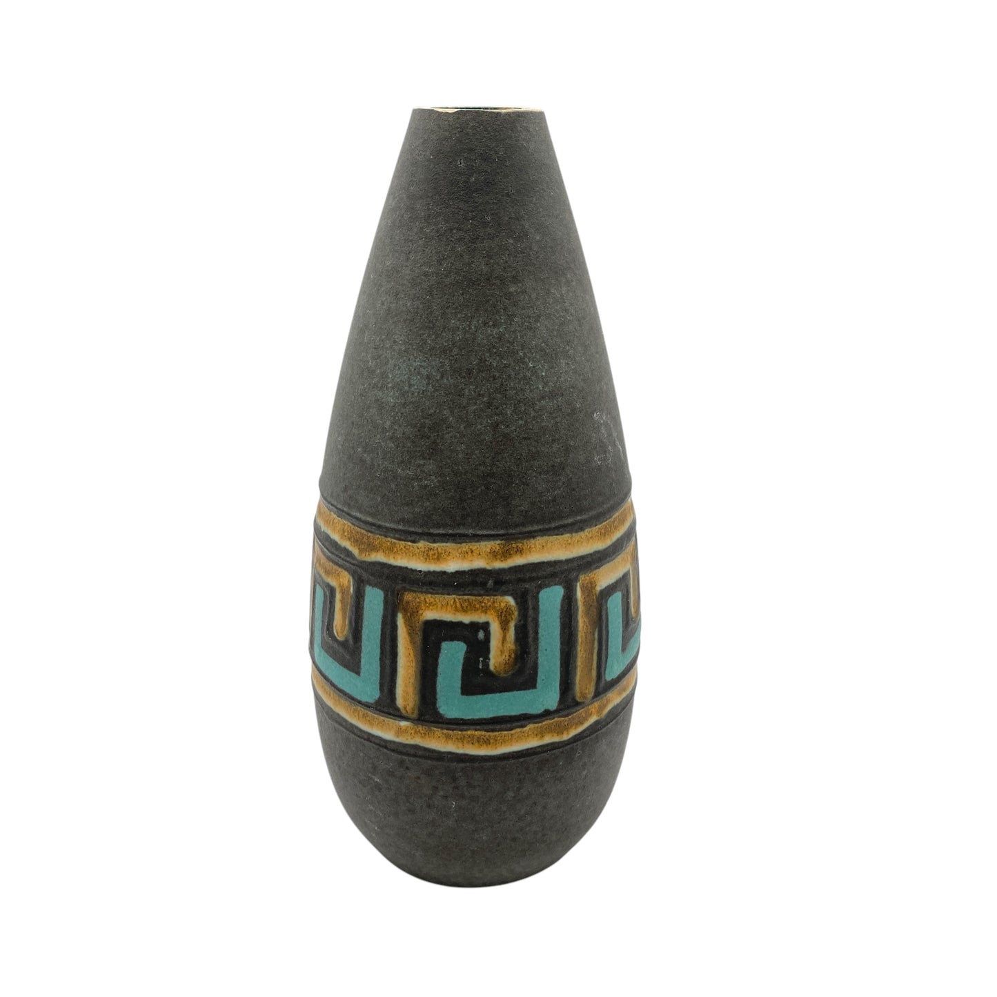 Mid Century Vase 50er 60er Jahre Nr 488/26 braun türkis Ornament Deko