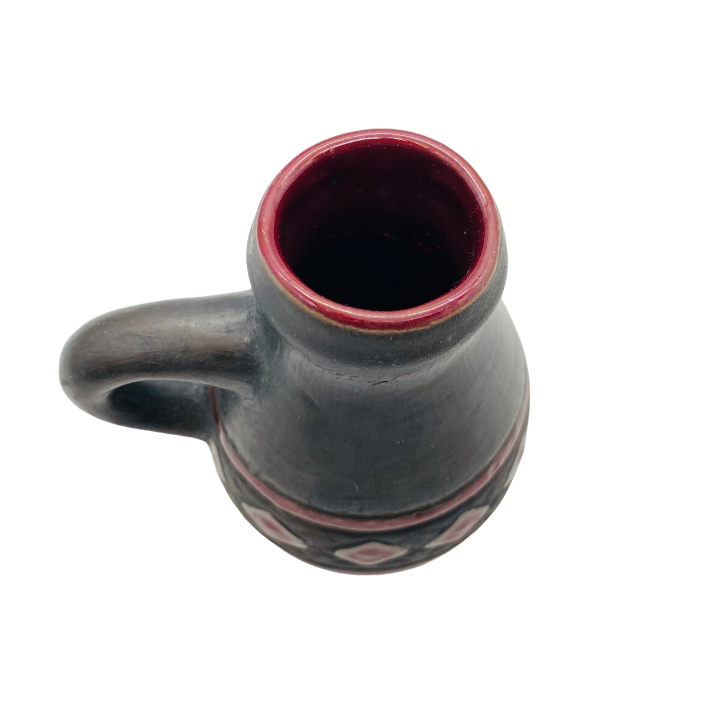 Mid Century Vase Keramik braun Rauten Dekor 60er 70er Jahre