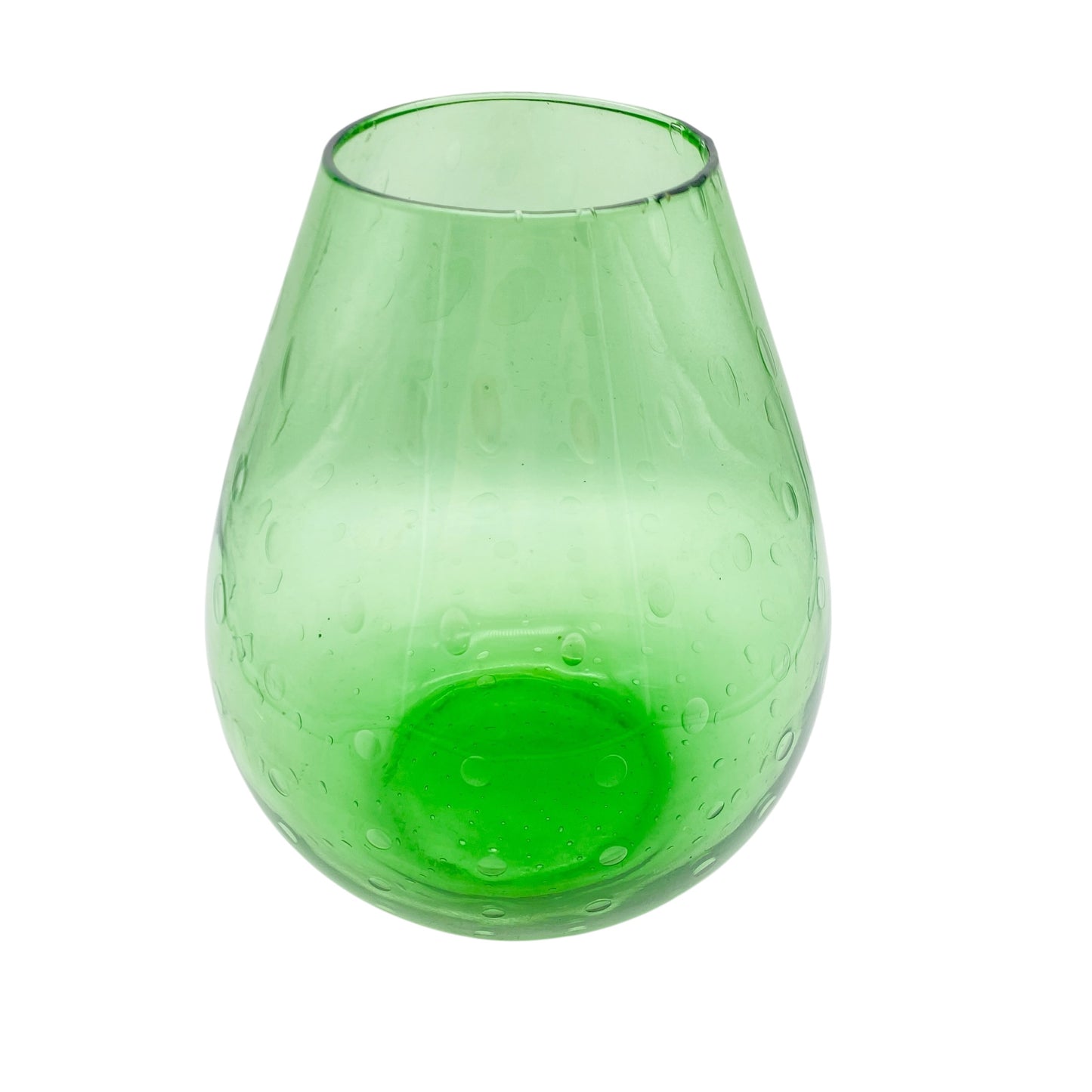 Mid Century Vase aus Gla in grün mit Luftblasen 60er 70er Jahre