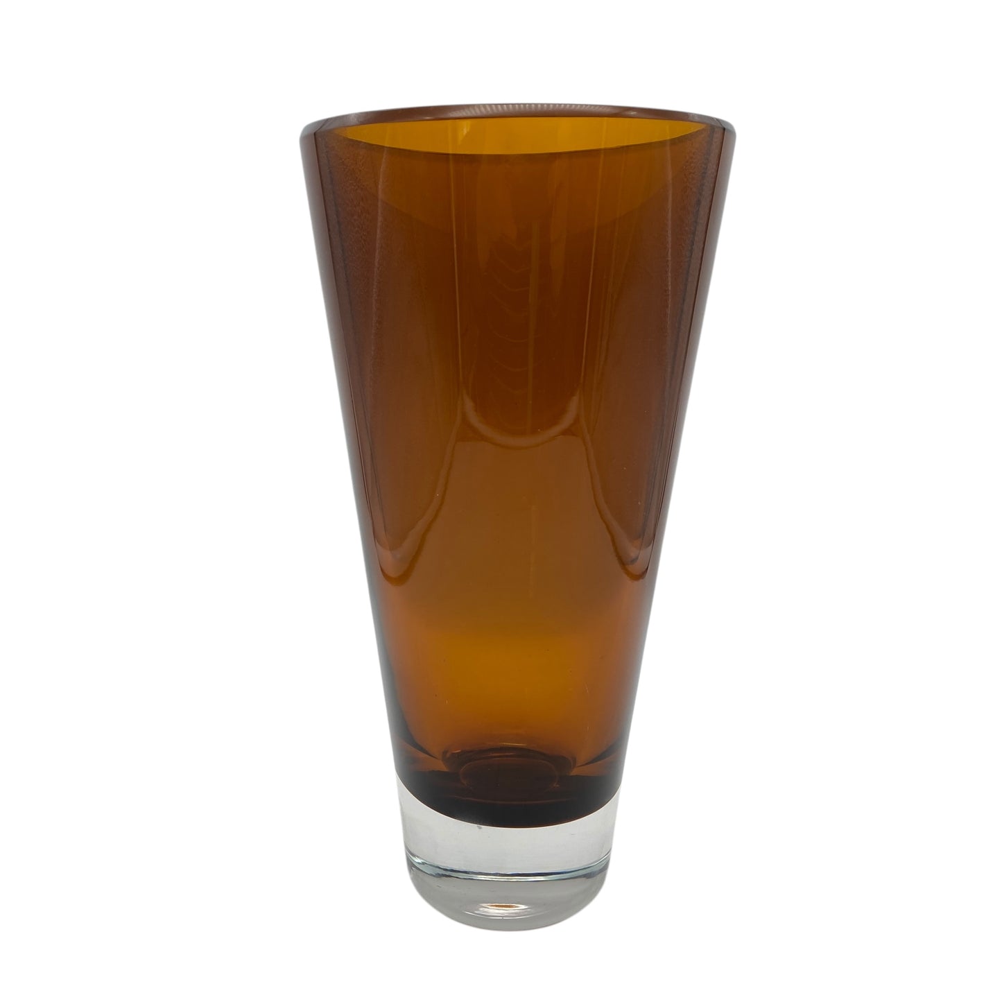 Mid Century Vase braun Bernstein Glas 60er 70er Jahre Dekoration