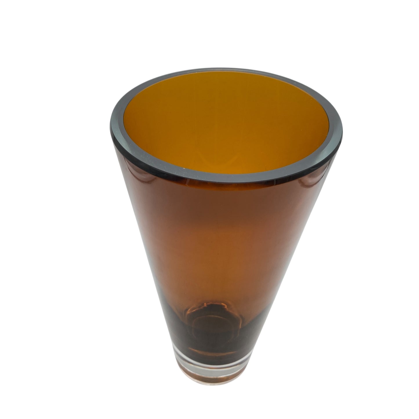 Mid Century Vase braun Bernstein Glas 60er 70er Jahre Dekoration