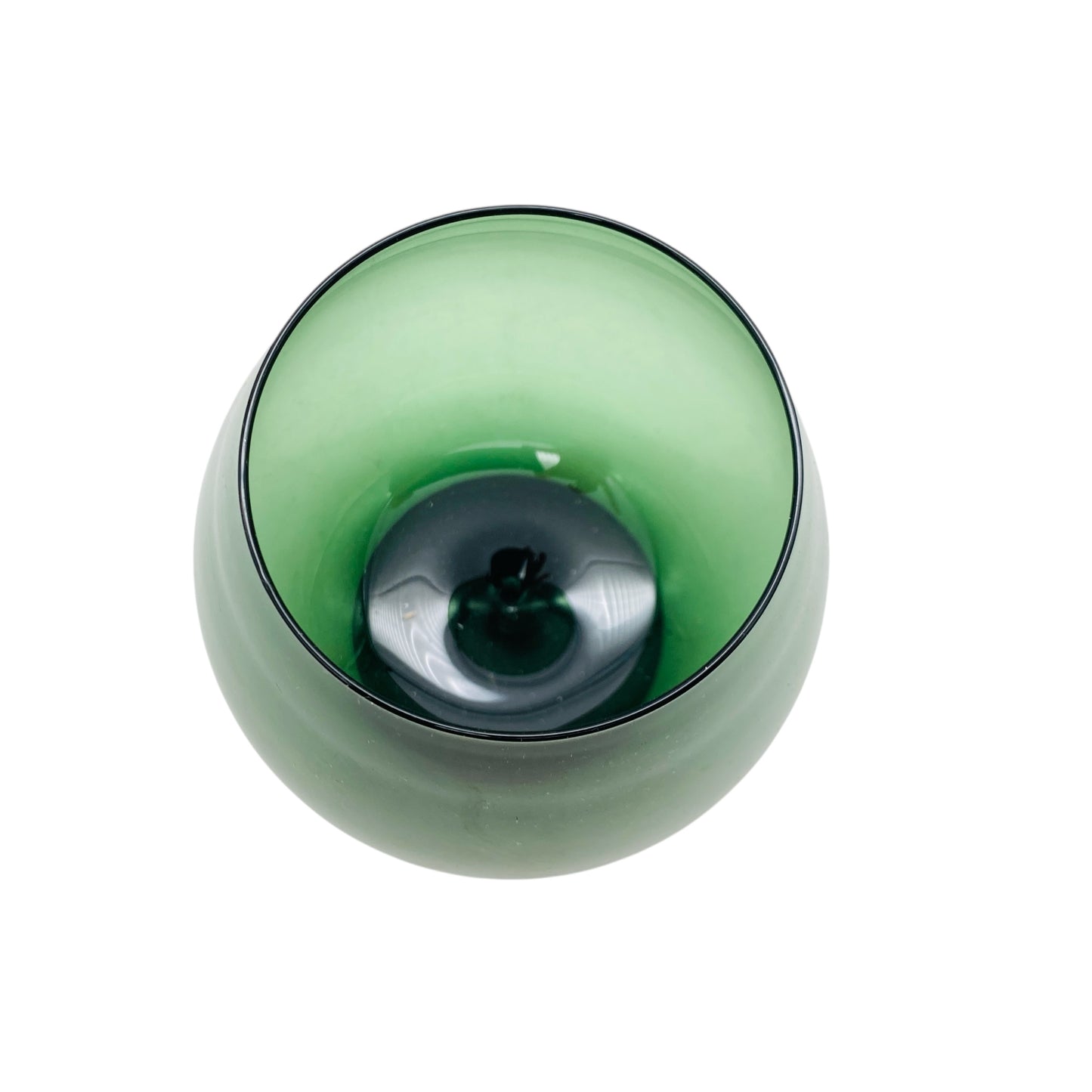 Mid Century Vase grün mossgrün aus Glas Dekoration der 60er 70er Jahre