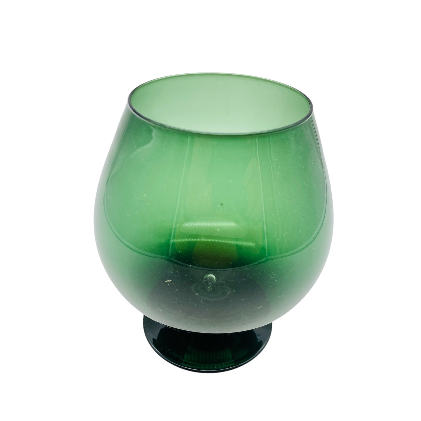 Mid Century Vase grün mossgrün aus Glas Dekoration der 60er 70er Jahre