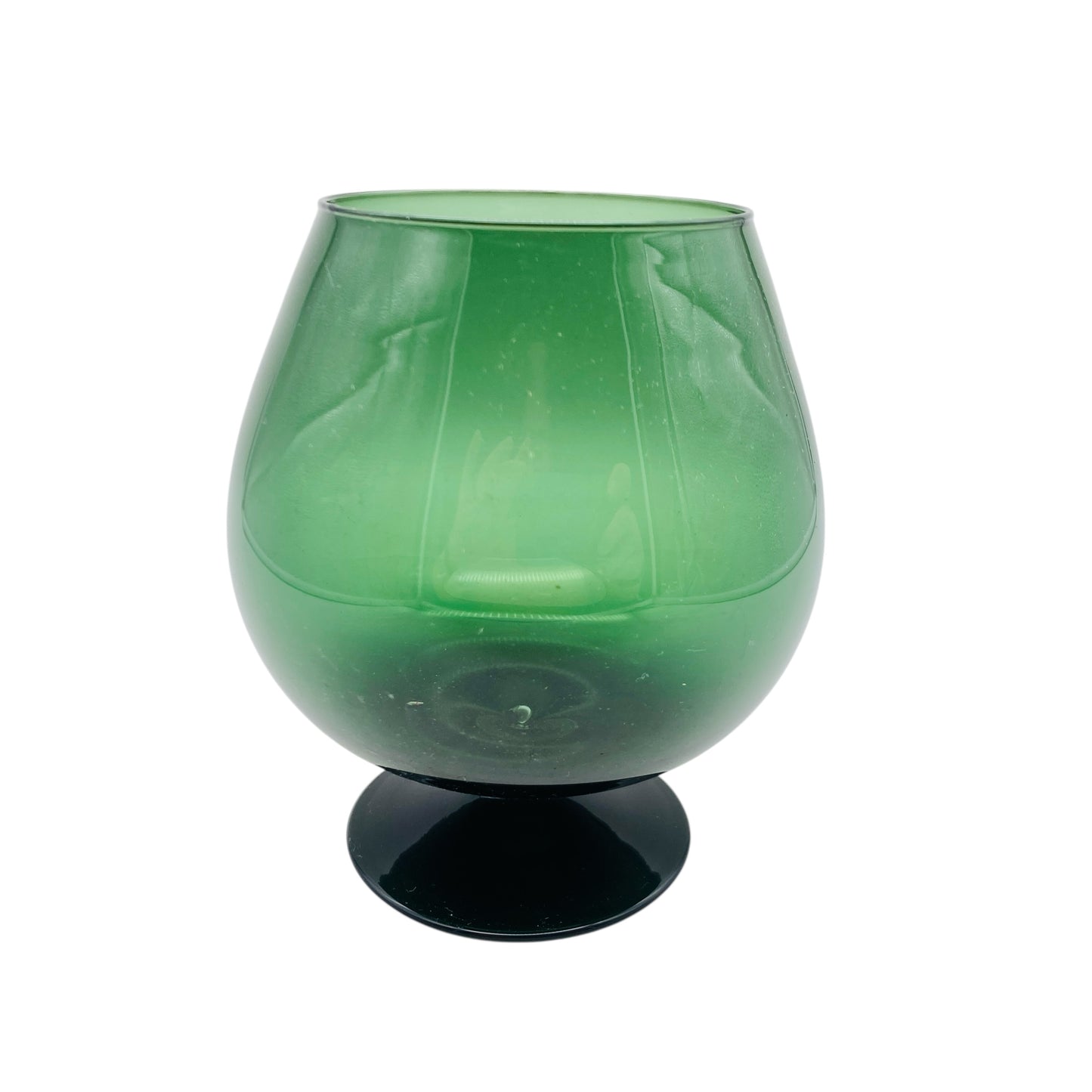 Mid Century Vase grün mossgrün aus Glas Dekoration der 60er 70er Jahre
