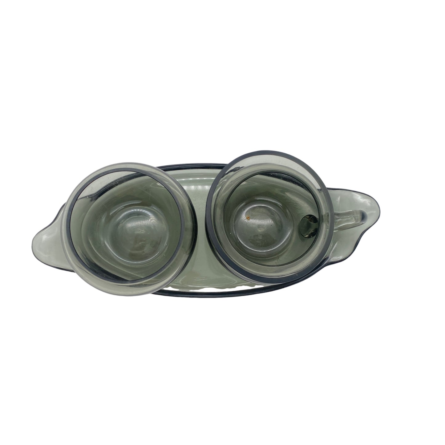 Milch- und Zucker set Rauchglas 60er 70er Rahmservice Vintage