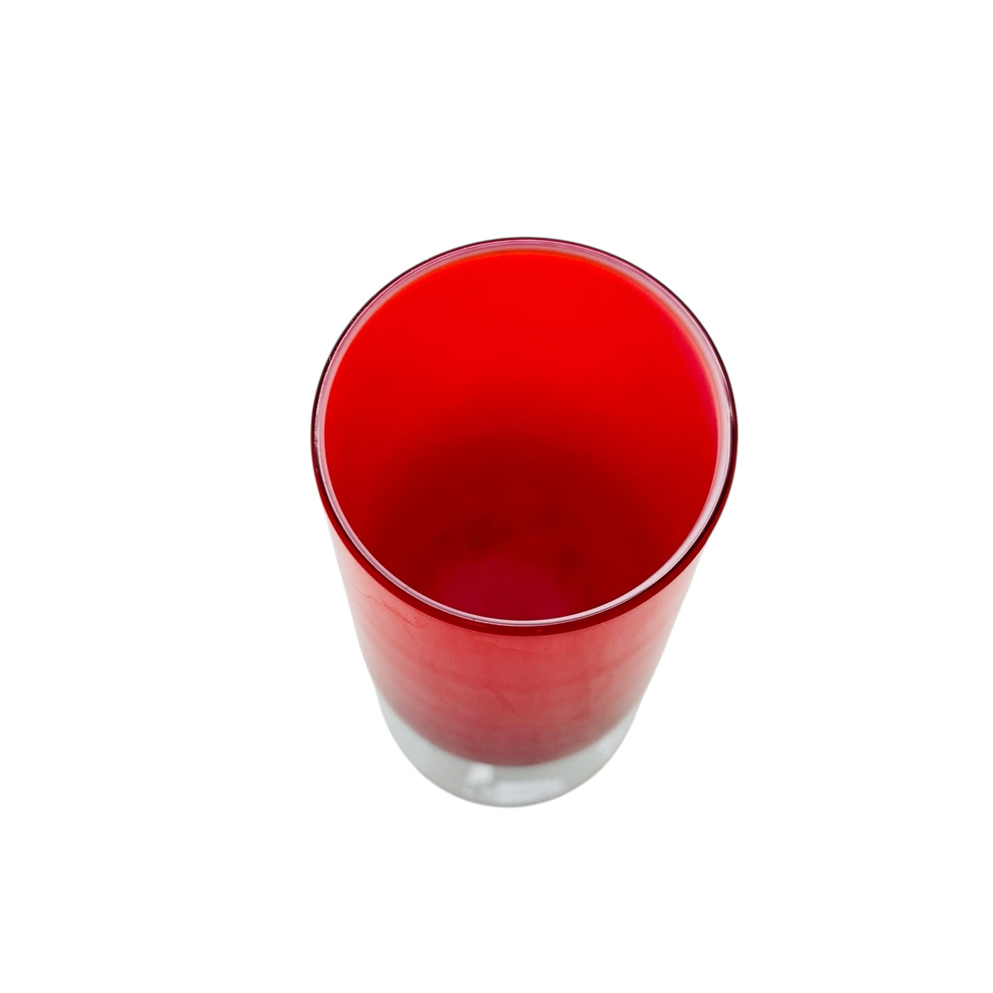 Opaline Vase rot weiß 60er 70er Jahre Glas Italien Überfang Dekoration Vintage