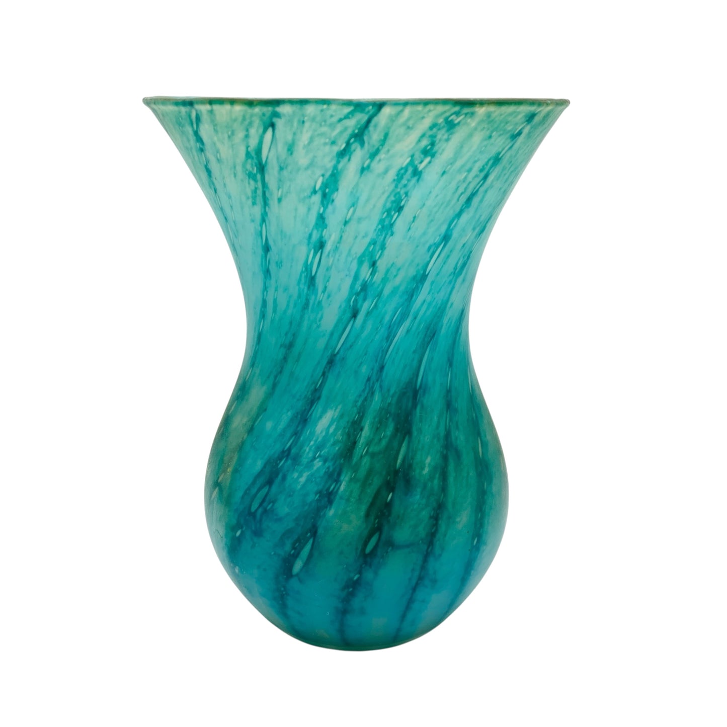 PEILL Vase satiniert grün gewellt in Spiralen 60er 70er Jahre moderne Dekoration