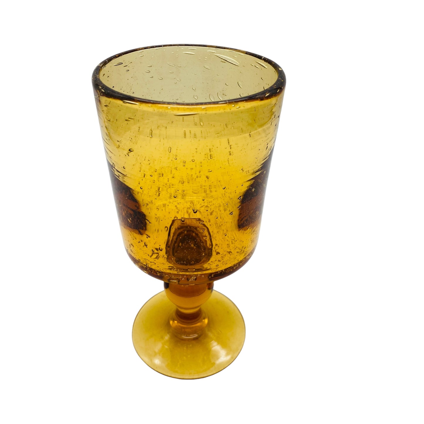 Pokalvase Bernstein gelb braun Glas Vase Schaumglas 60er 70er Jahre Vintage