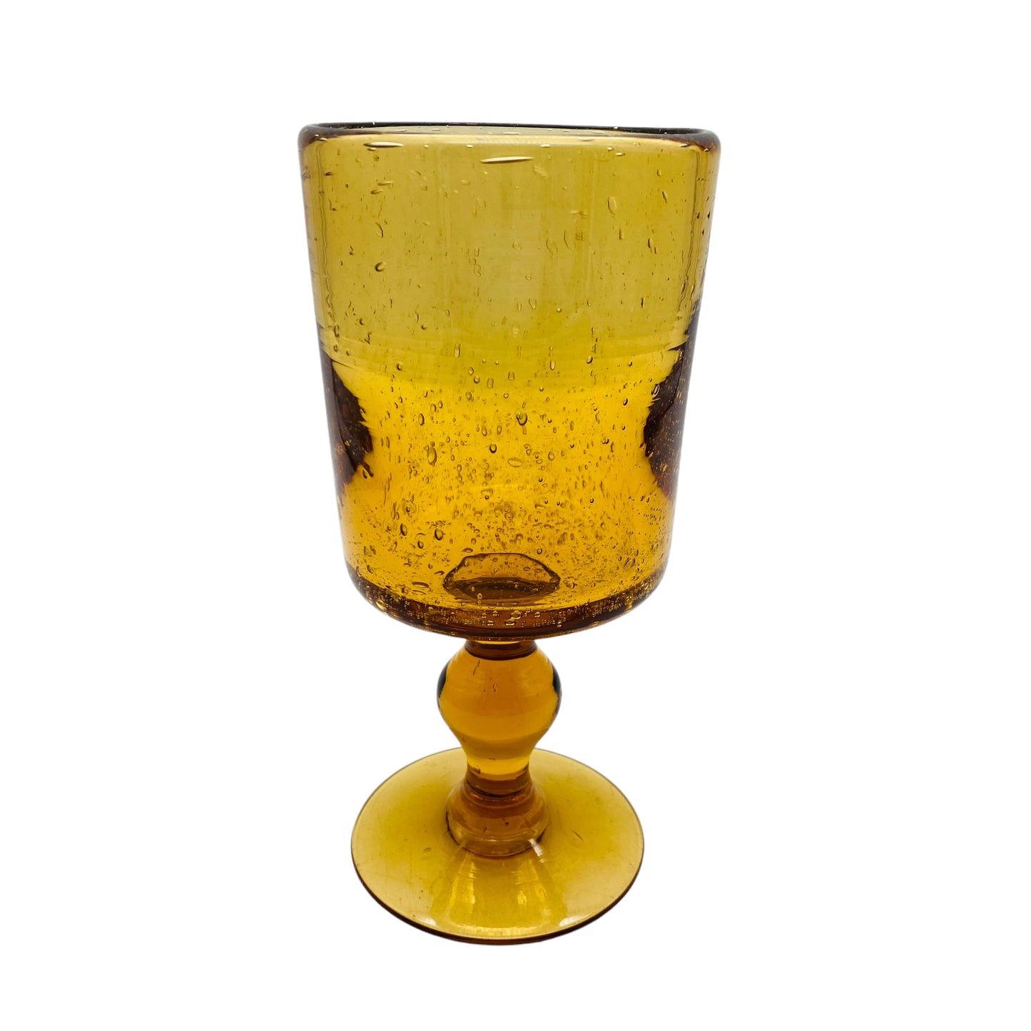 Pokalvase Bernstein gelb braun Glas Vase Schaumglas 60er 70er Jahre Vintage