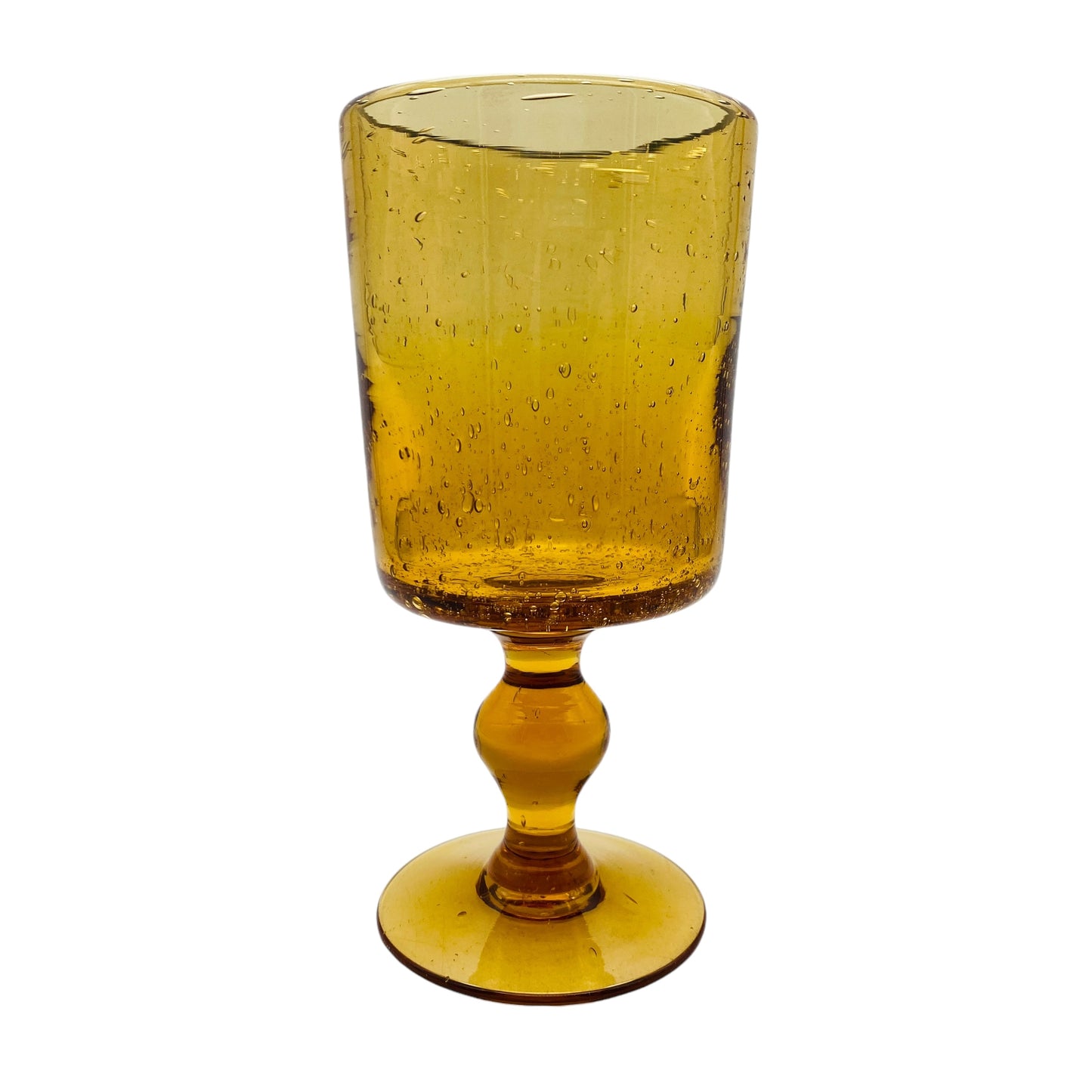 Pokalvase Bernstein gelb braun Glas Vase Schaumglas 60er 70er Jahre Vintage