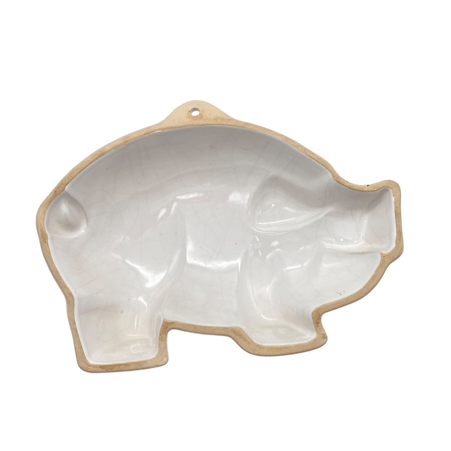 Puddingform Keramik weiß Schwein Sau Glücksschwein 50er 60er 70er Backform Vintage