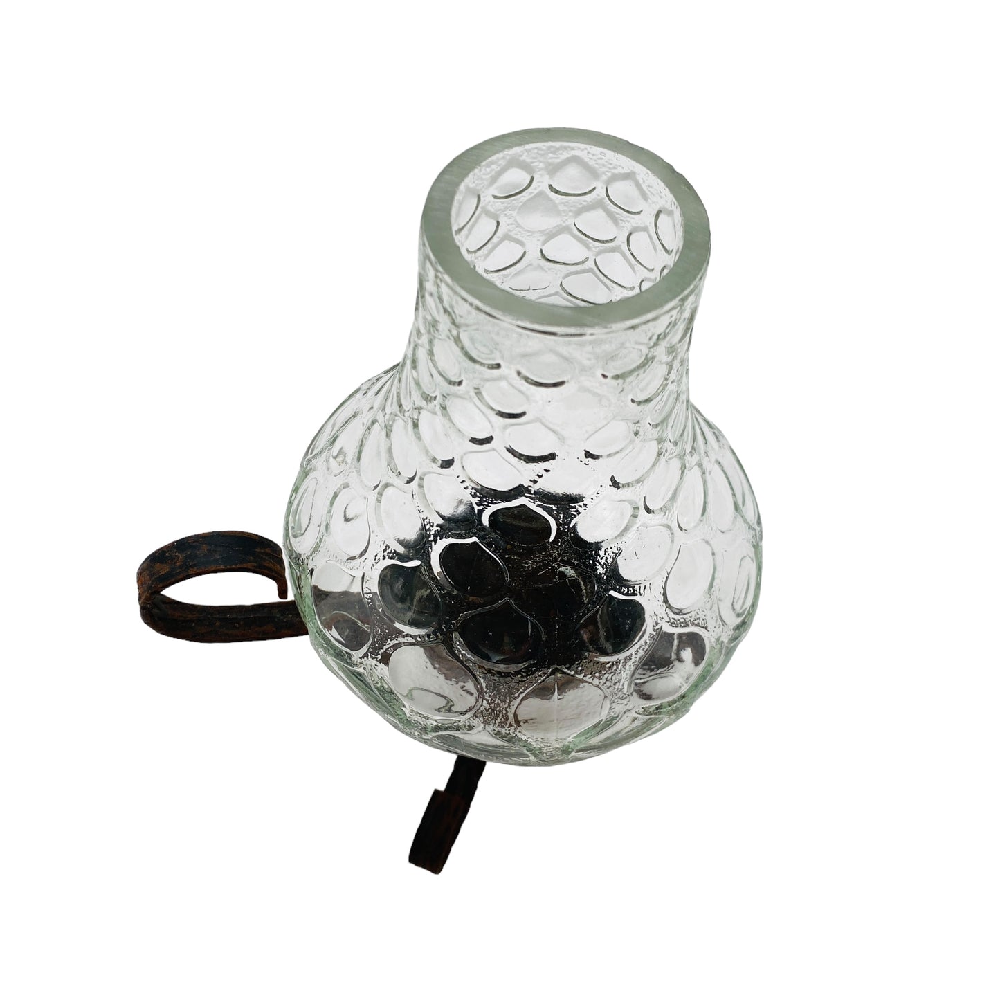 Quist Windlicht Eisen Halter Glaschirm Tropfen Dekor 70er Jahre Vintage