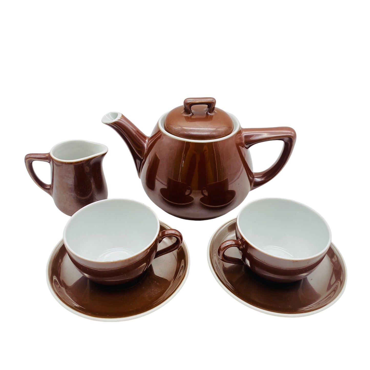 S.P.M. Walküre Bavaria Porzellan Teeservice braun irisierend 50er 60er Jahre Vintage