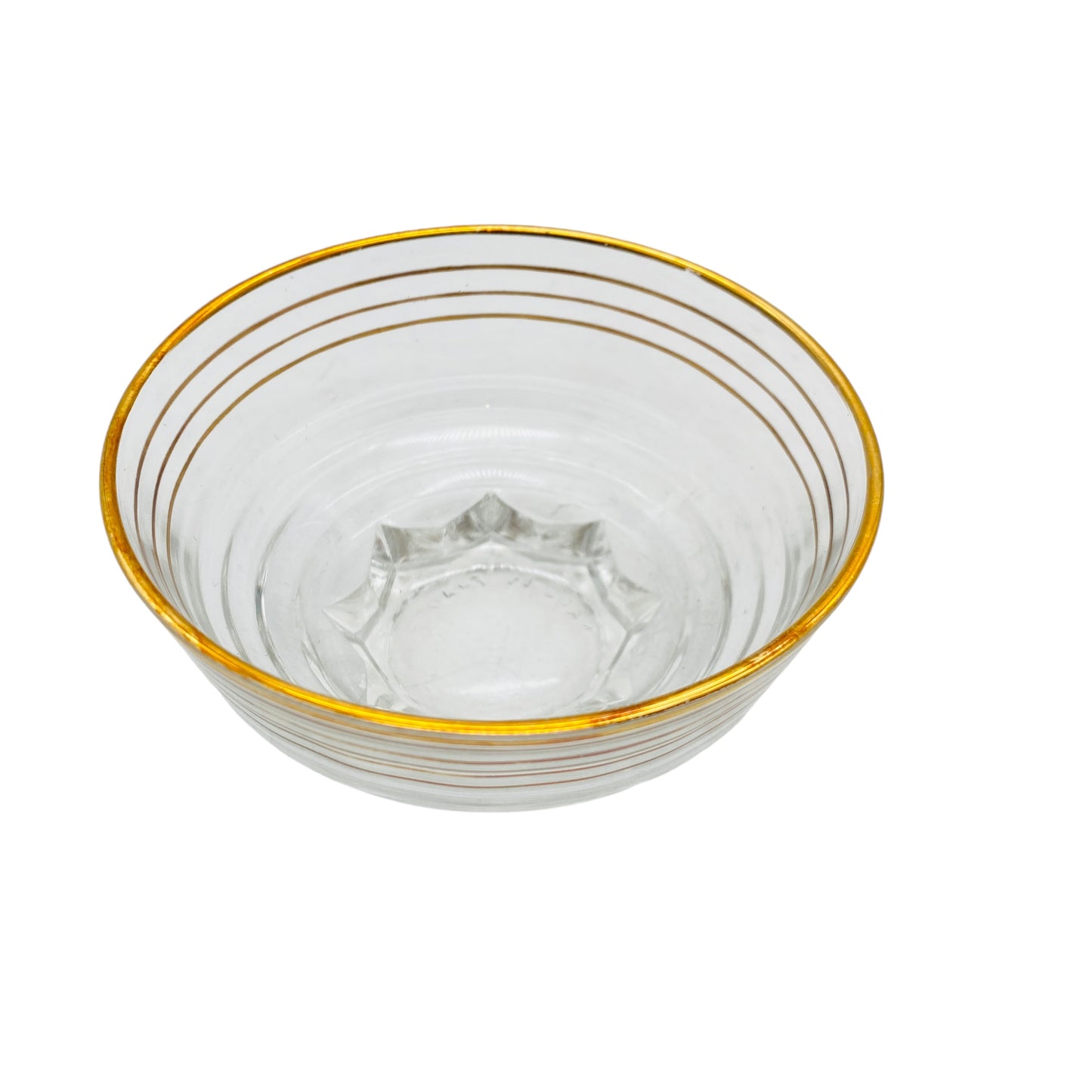 Schalen Set 70er 80er Goldrand Dessertschalen Eisschalen Glas 6er Set