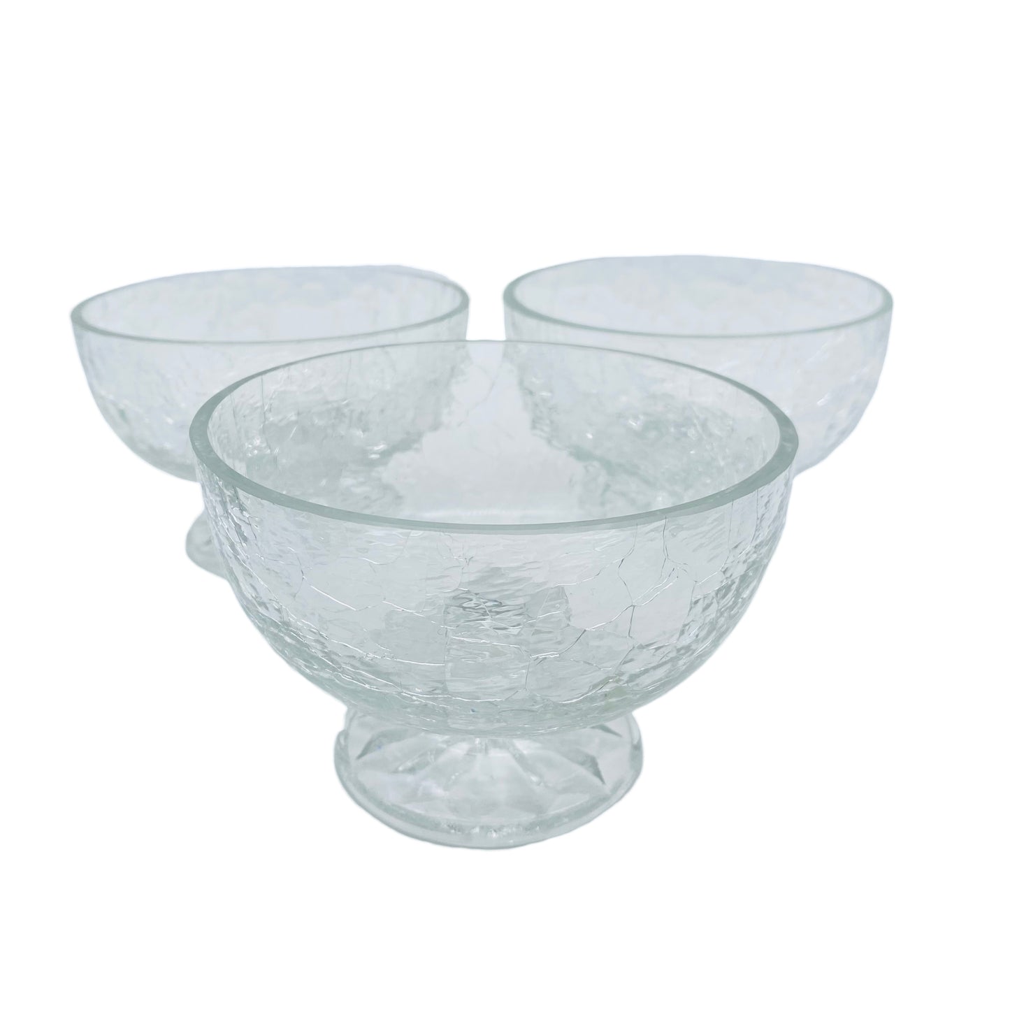 Schalen Set Craquele Eisglas Dessertschalen Mid Century 50er 60er Jahre
