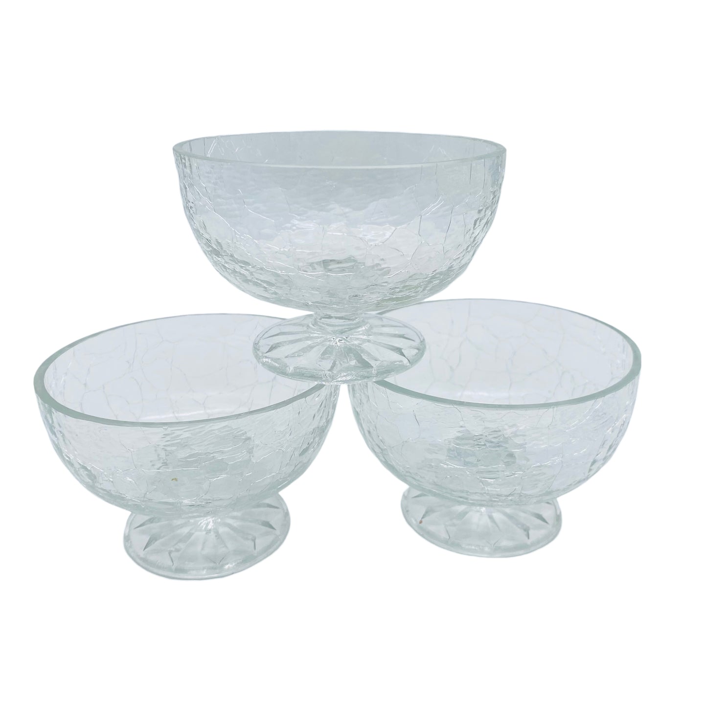 Schalen Set Craquele Eisglas Dessertschalen Mid Century 50er 60er Jahre