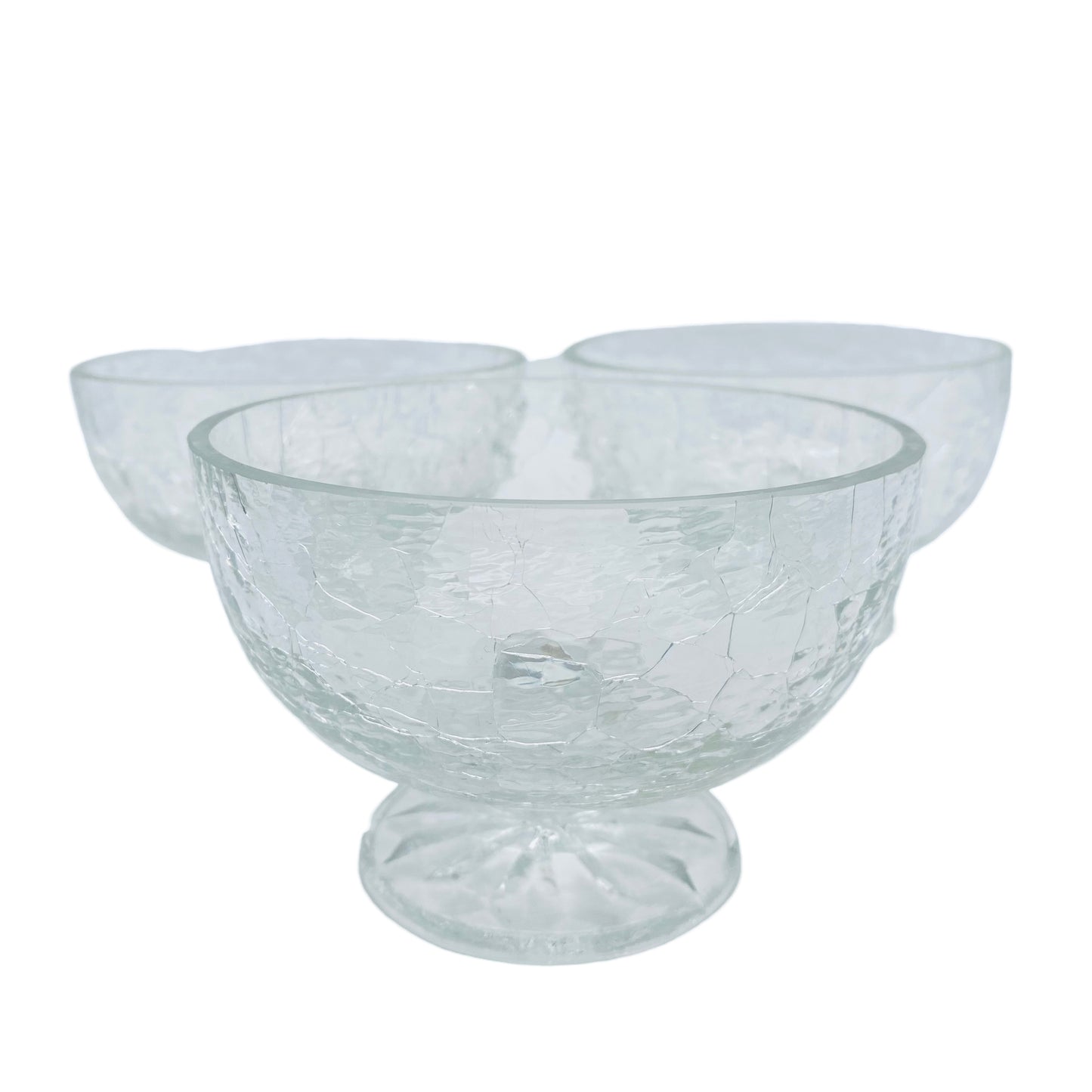 Schalen Set Craquele Eisglas Dessertschalen Mid Century 50er 60er Jahre