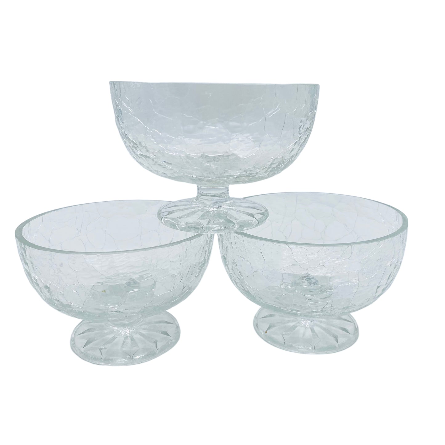 Schalen Set Craquele Eisglas Dessertschalen Mid Century 50er 60er Jahre