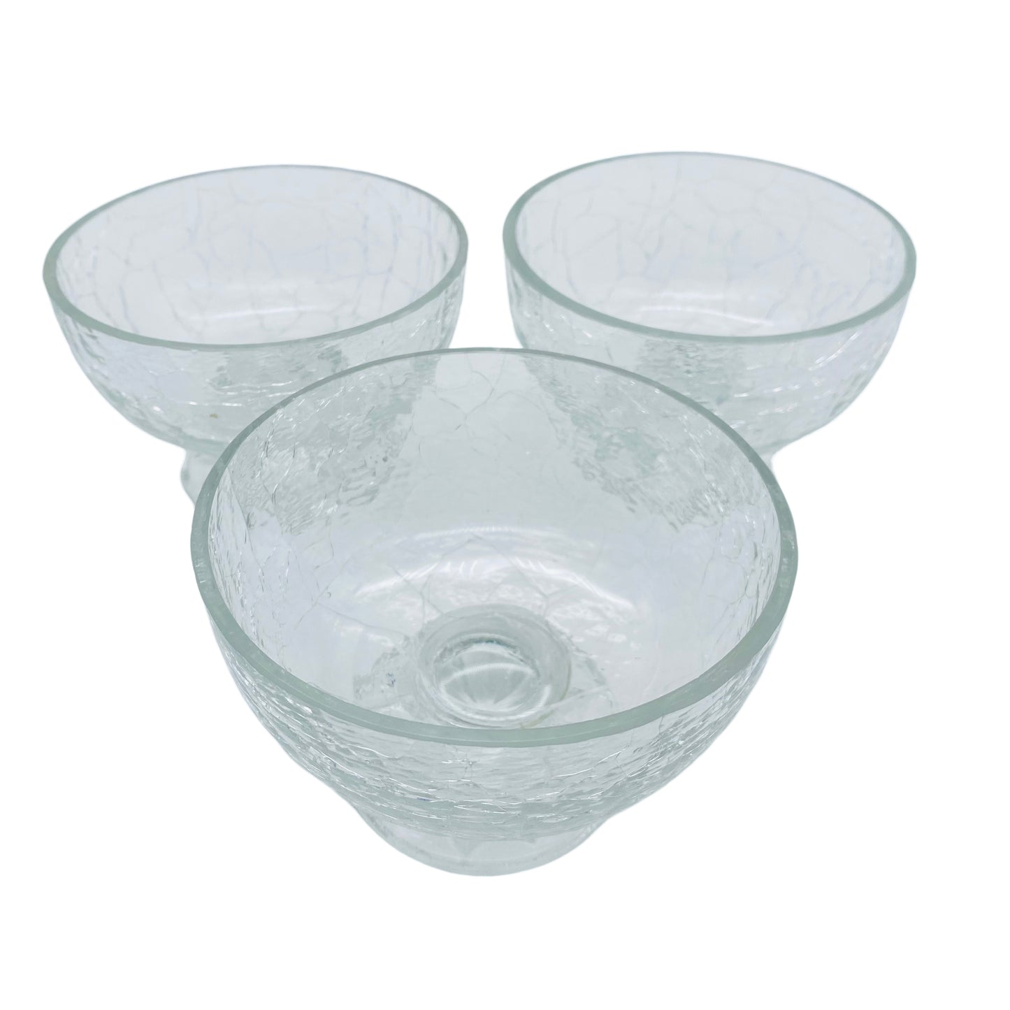 Schalen Set Craquele Eisglas Dessertschalen Mid Century 50er 60er Jahre