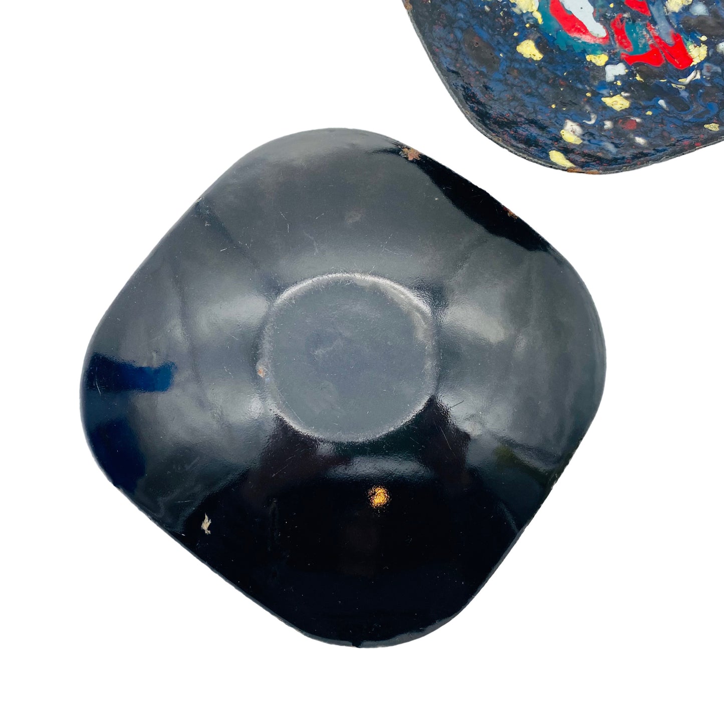 Schalen Set Emaille blau Mid Century 50er 60er mit Punkten