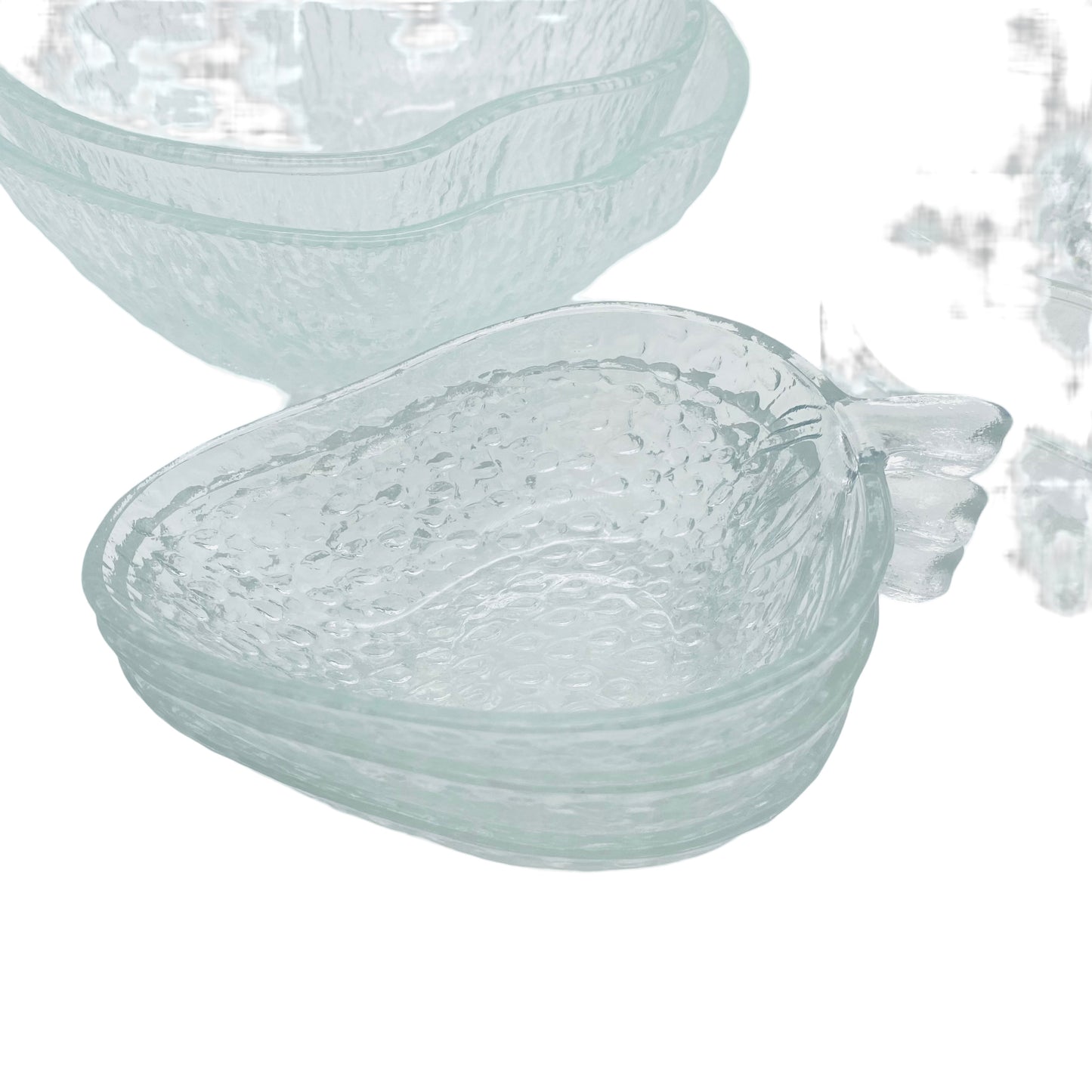 Schalen Set Obstschale Glas Apfel Erdbeere 60er 70er Jahre Pressglas