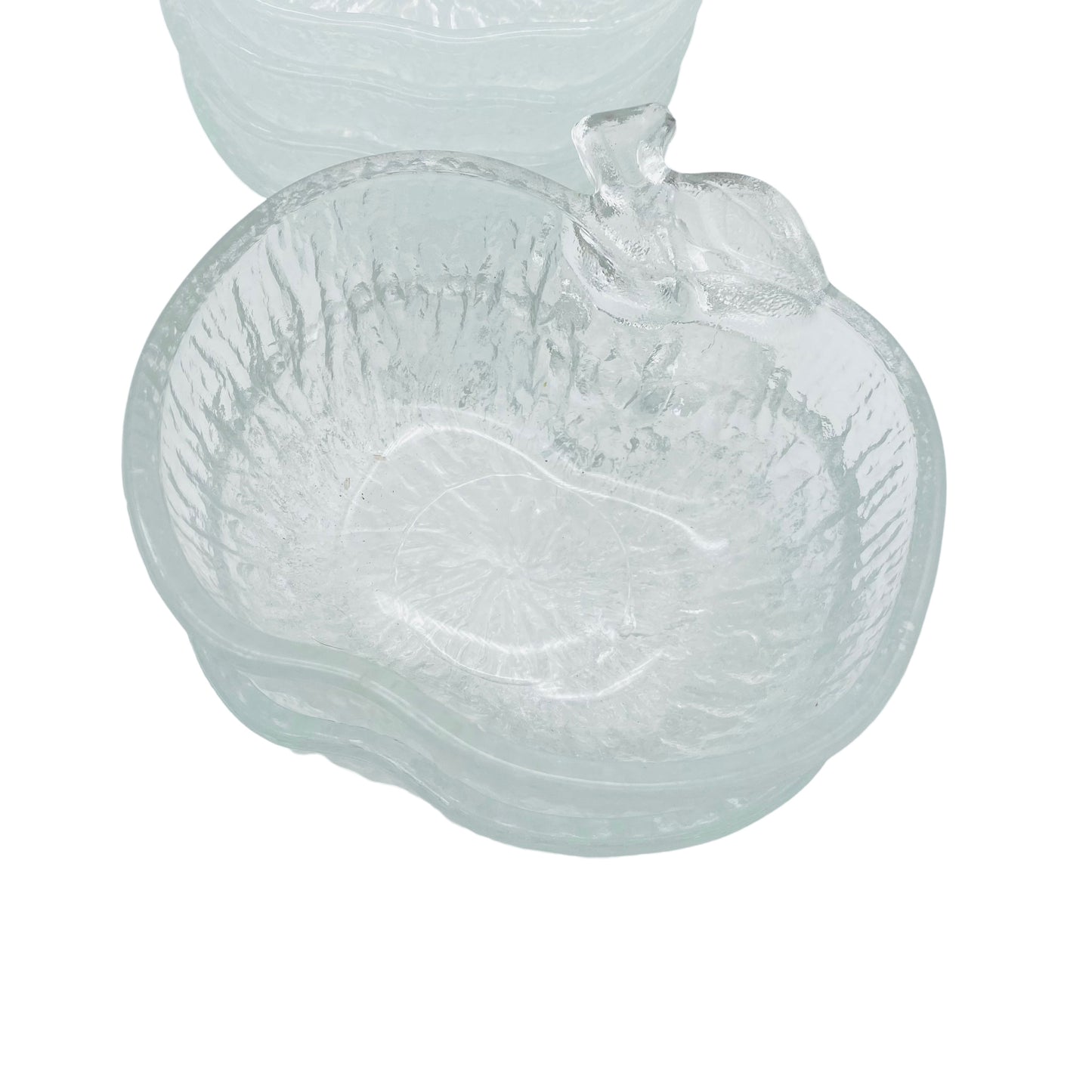 Schalen Set Obstschale Glas Apfel Erdbeere 60er 70er Jahre Pressglas