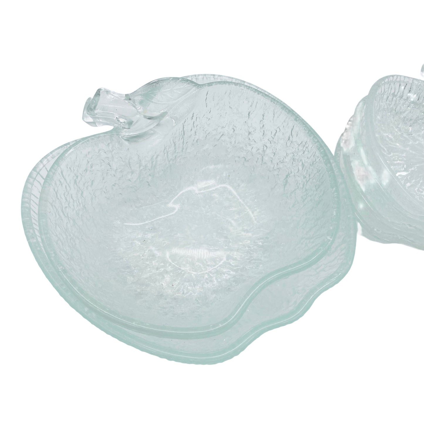 Schalen Set Obstschale Glas Apfel Erdbeere 60er 70er Jahre Pressglas
