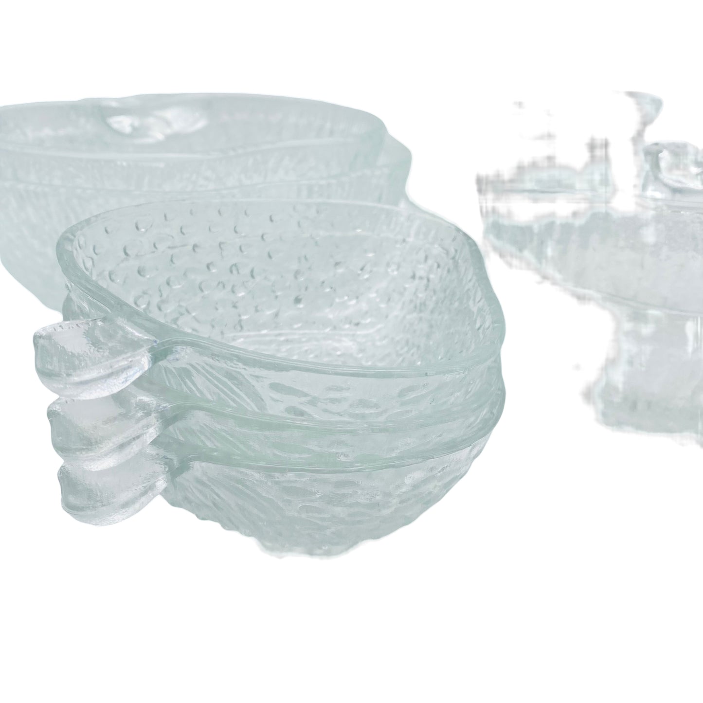Schalen Set Obstschale Glas Apfel Erdbeere 60er 70er Jahre Pressglas