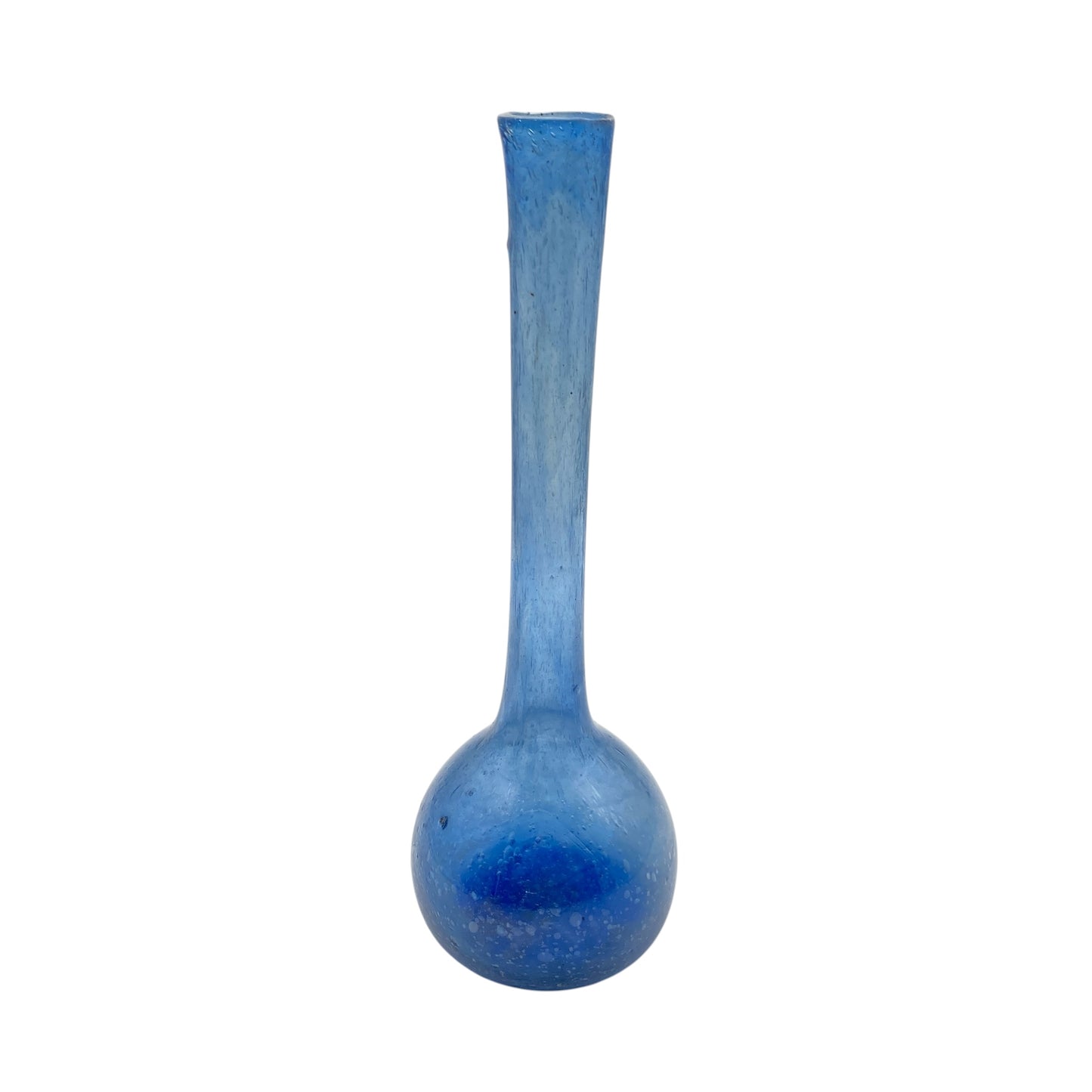 Schaumglas Vase blau Vintage 60er 70er Jahre H 28 cm Mid Century Deko