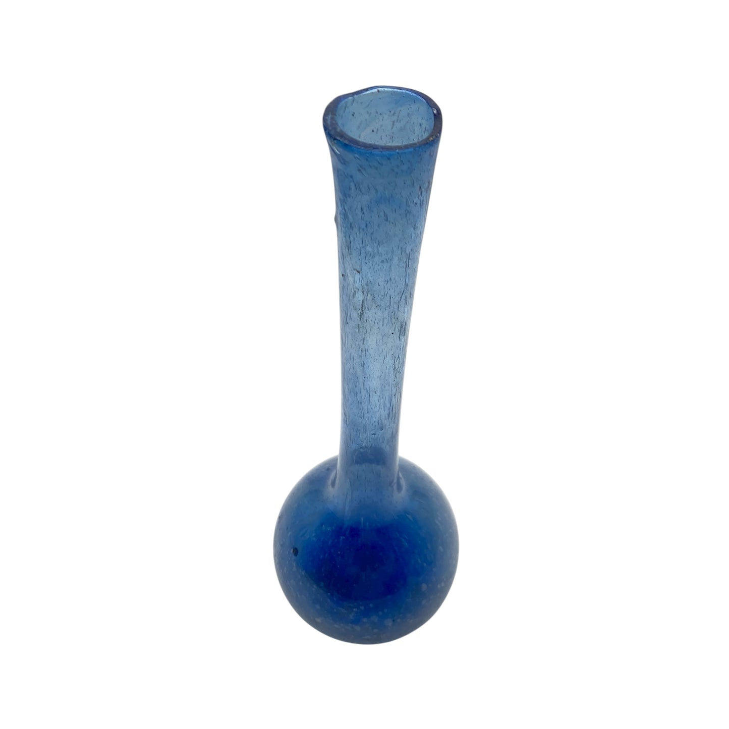 Schaumglas Vase blau Vintage 60er 70er Jahre H 28 cm Mid Century Deko