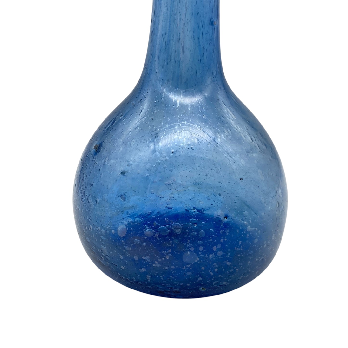 Schaumglas Vase blau Vintage 60er 70er Jahre H 28 cm Mid Century Deko