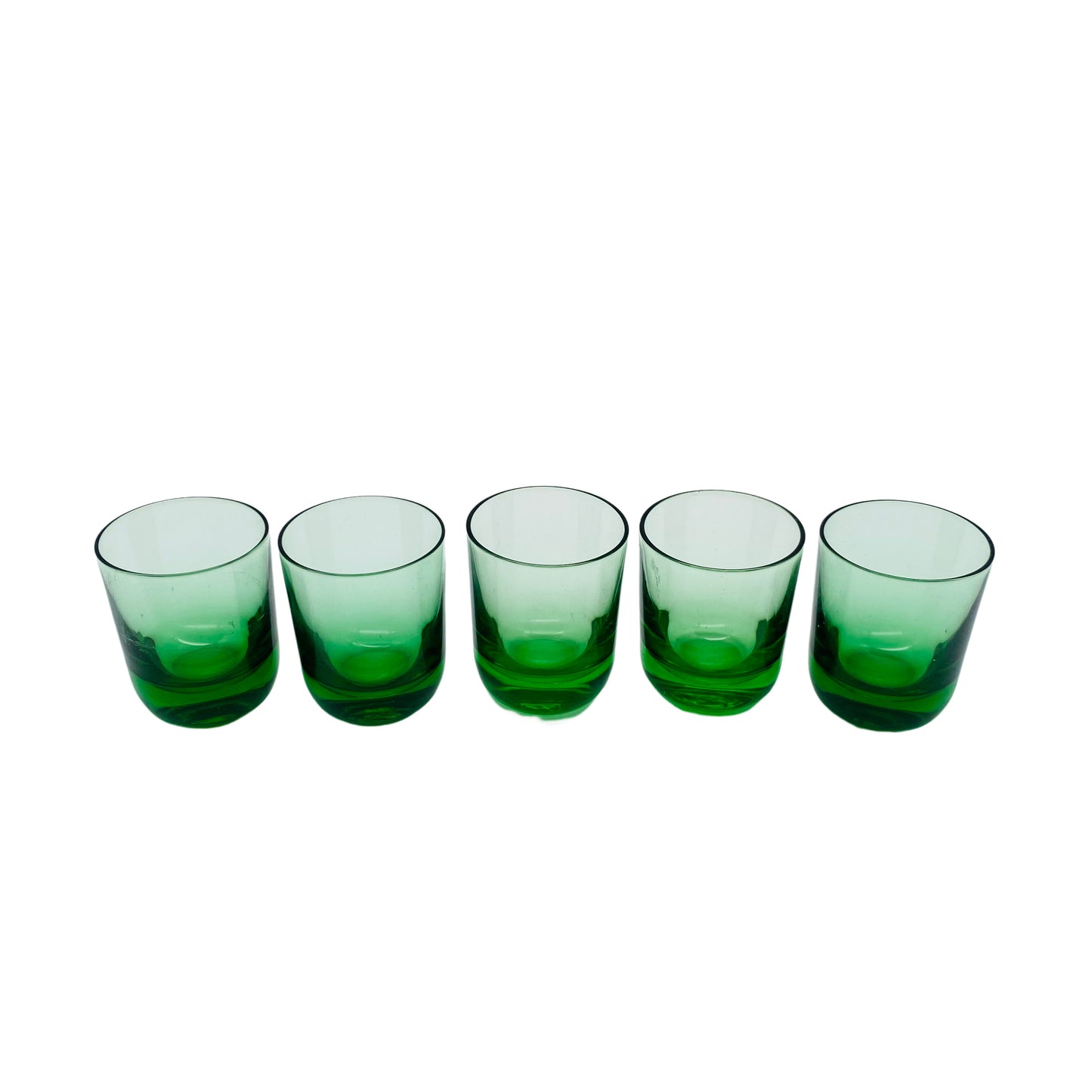 Schnapsgläser grün 5er Set Glas Mid Century 60er 70er Jahre Gläser