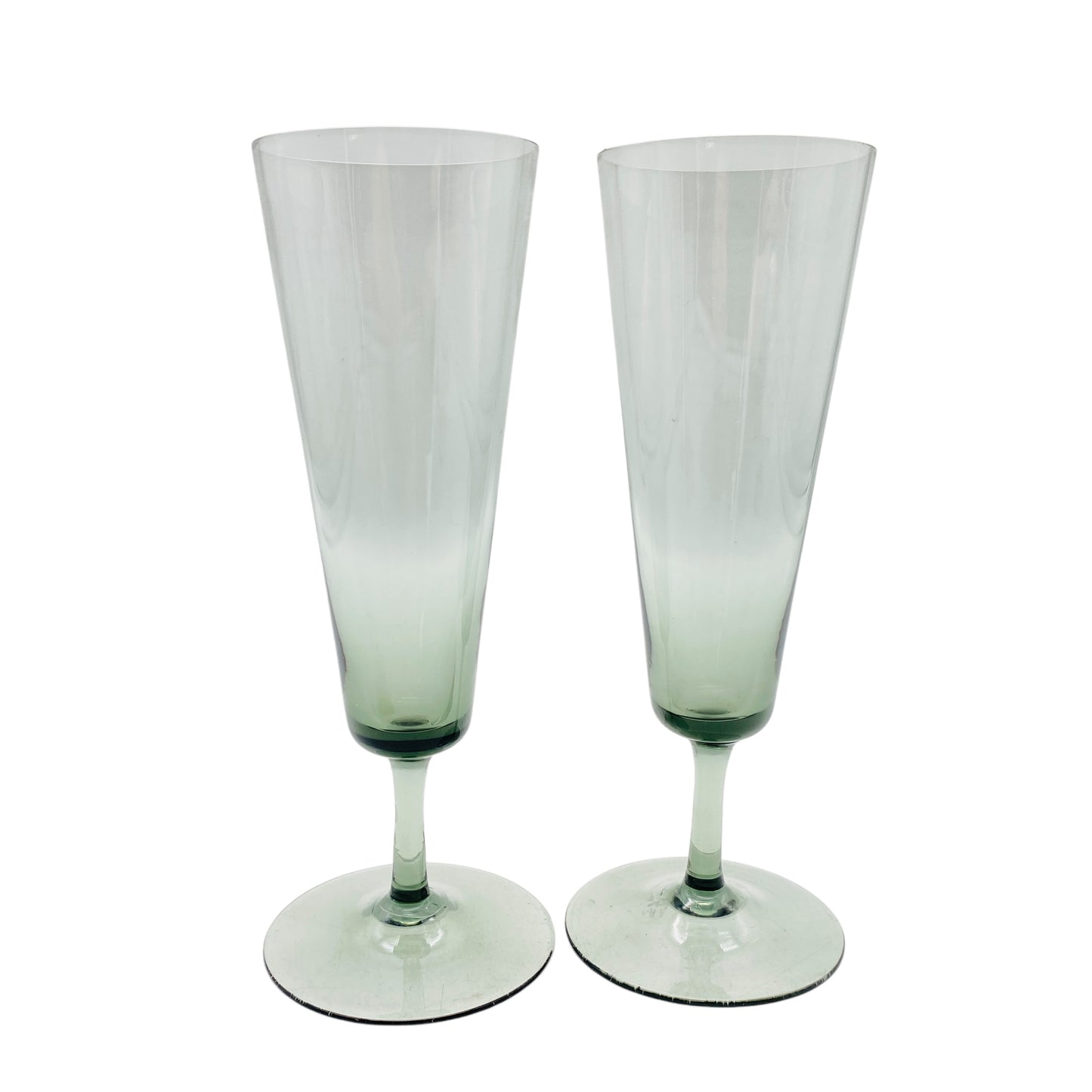 Sektgläser 2er Set Rauchglas grau Glas 50er 60er Jahre Mid Century