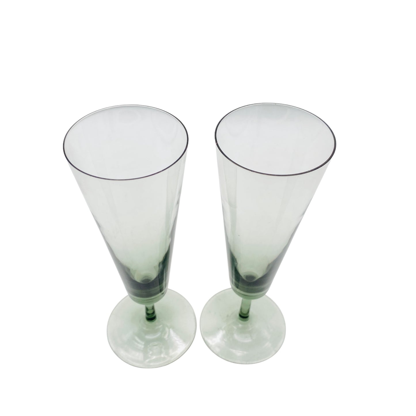 Sektgläser 2er Set Rauchglas grau Glas 50er 60er Jahre Mid Century