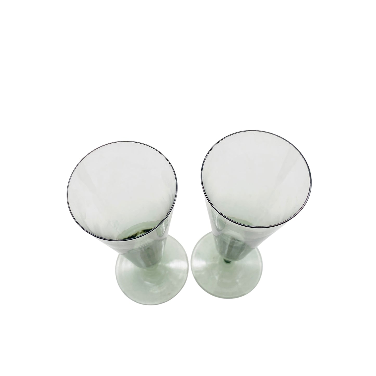 Sektgläser 2er Set Rauchglas grau Glas 50er 60er Jahre Mid Century