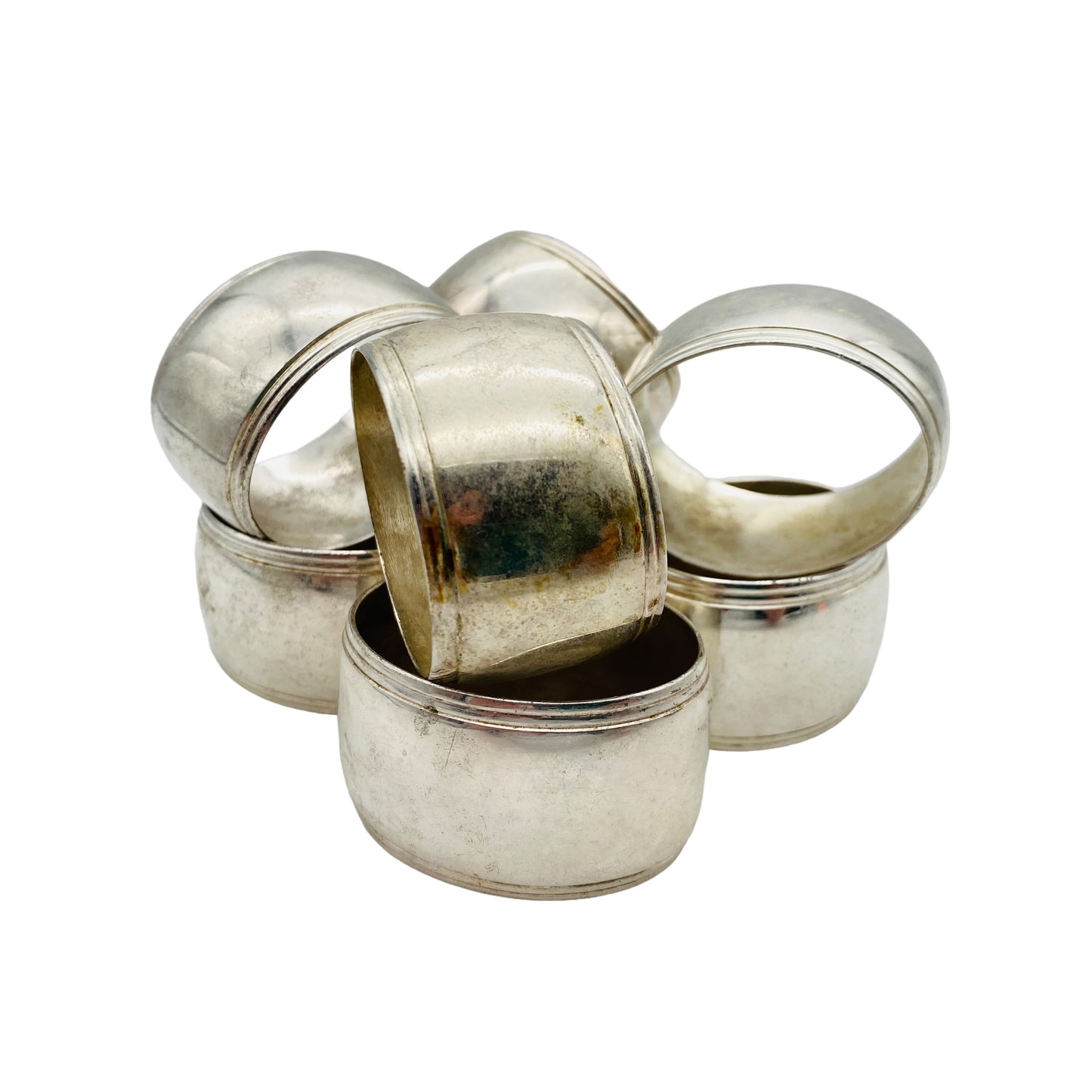 Serviettenringe versilbert 8er Set Vintage 60er 70er Jahre Serviettenhalter