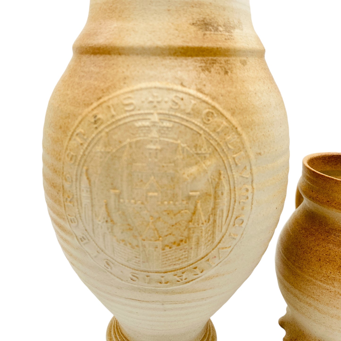 Siegburger Keramik Krug Set beige braun 11,5 und 22 cm Krüge