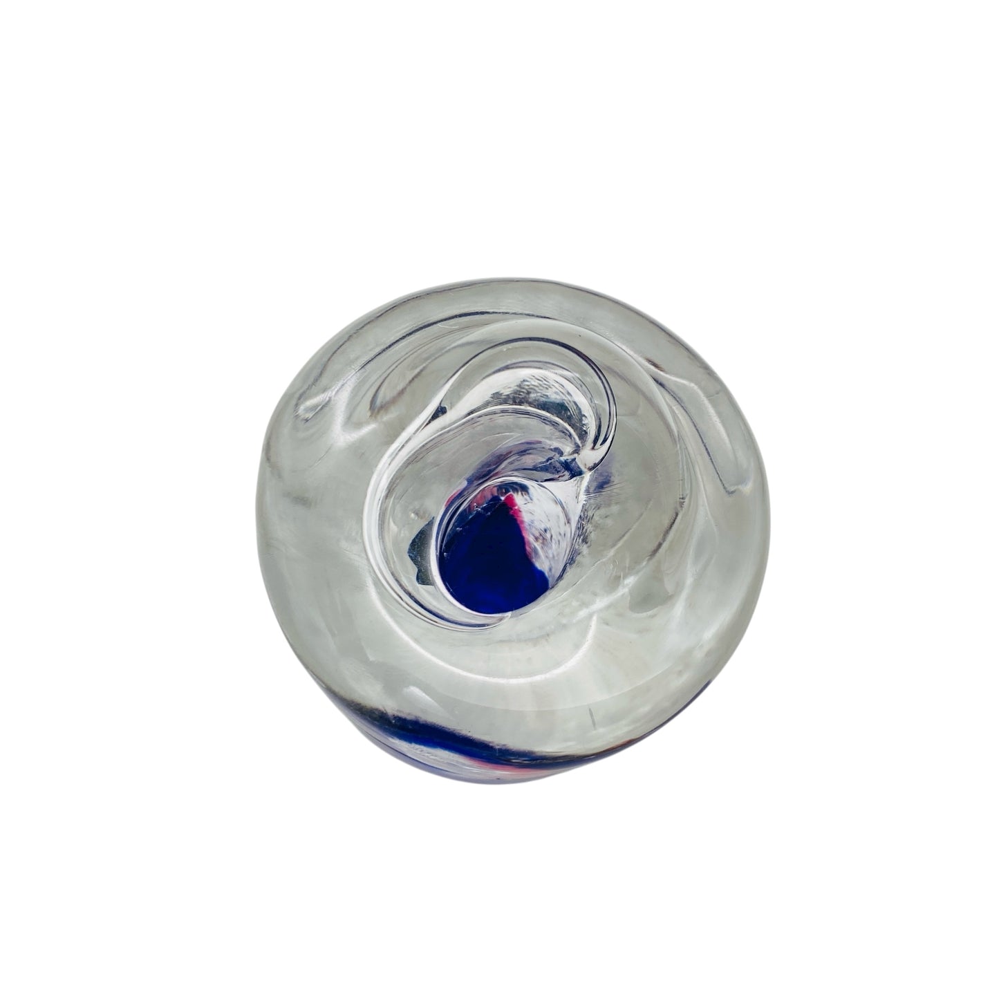 Solifleur Vase transparent blau rosa H 10 cm Blockvase schwer 60er 70er Jahre Deko