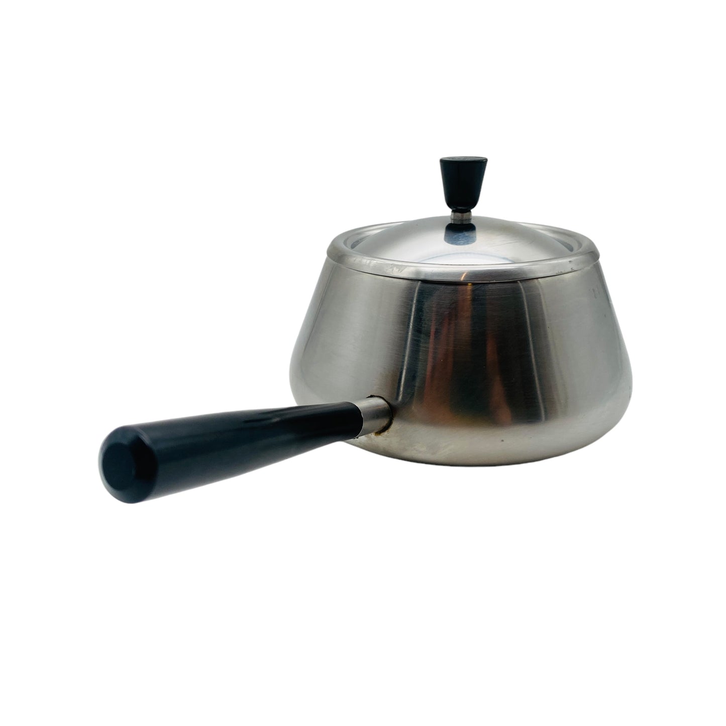 Spring FONDUE Topf Vintage Edelstahl 60er 70er Fonduetopf mit Griff schwarz