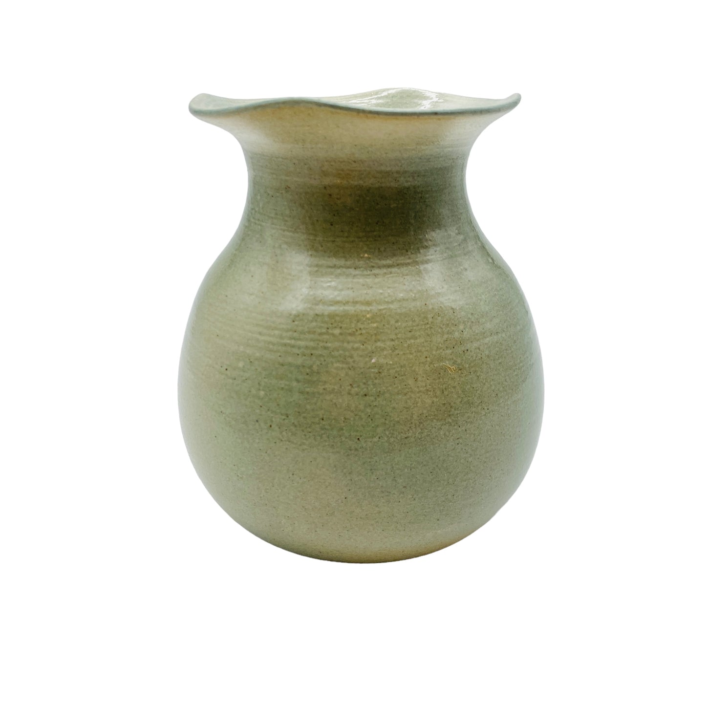 Steinkeramik Vase grau grün signiert 70er 80er Jahre Vintage Keramik Deko