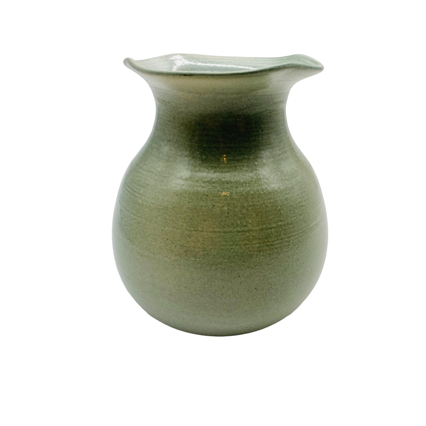 Steinkeramik Vase grau grün signiert 70er 80er Jahre Vintage Keramik Deko