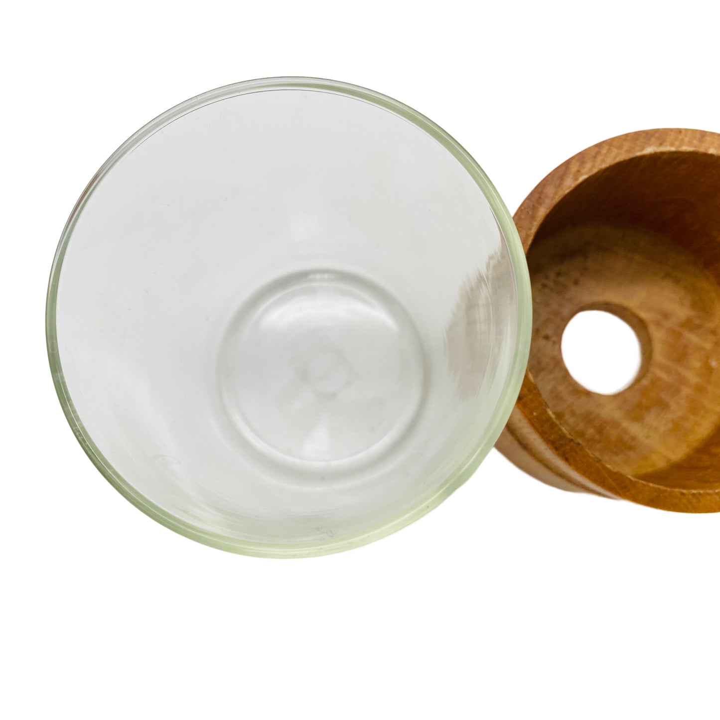 Teegläser im Halter aus Holz mit SCHOTT Gläsern 60er 70er Jahre 6er Set